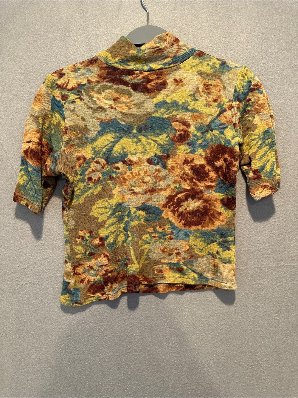 Dries Van Noten Floral Crop Top in Brown, Yellow, Blue - Picture 4 of 4